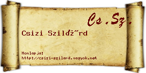 Csizi Szilárd névjegykártya