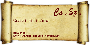 Csizi Szilárd névjegykártya